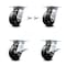 Service Caster 5 Inch Rubber on Steel Swivel Caster Swivel Locks 2 Brakes, 2PK SCC-35S520-RSB-BSL-2-SLB-2 - alternate 1